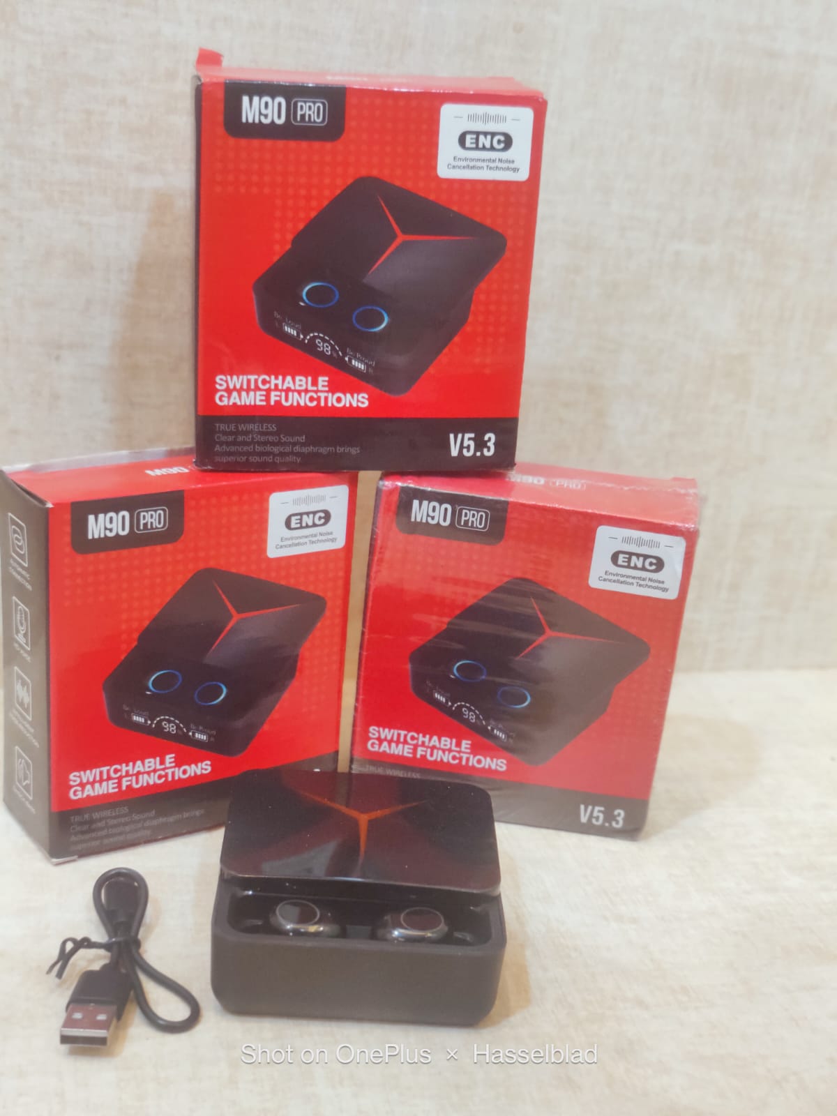M90 Pro True Wireless Gaming Earbuds with Dual LED Display & ENC