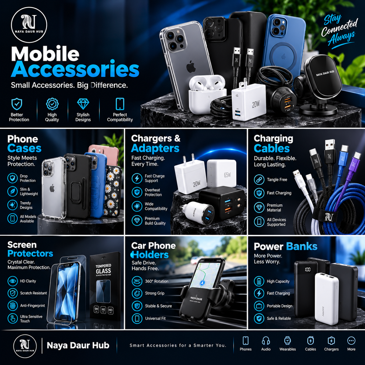 Mobile Accessories Online in Pakistan | Naya Daur Hub