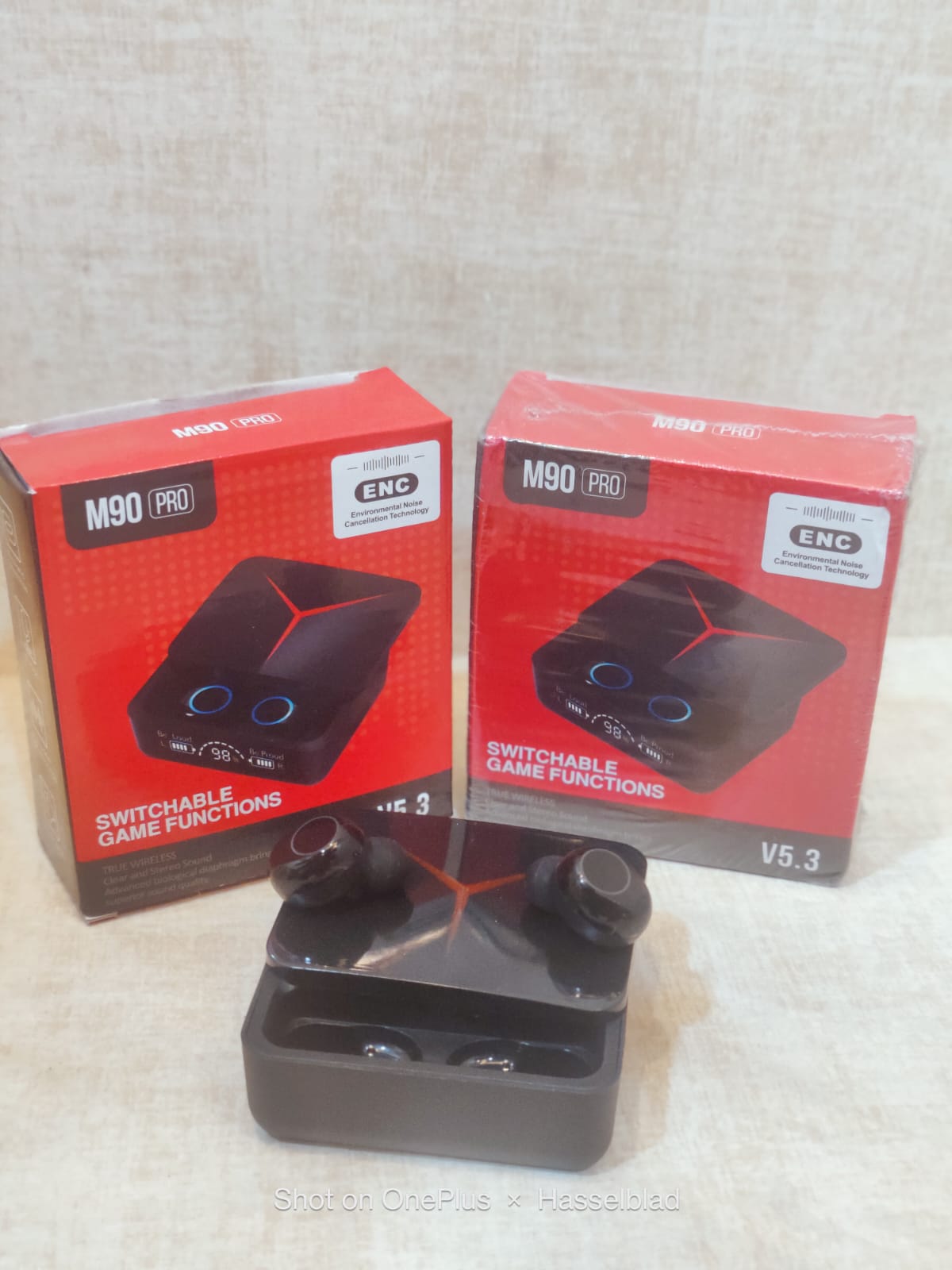 M90 Pro True Wireless Gaming Earbuds with Dual LED Display & ENC