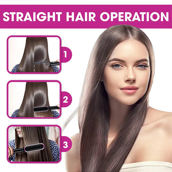 2-in-1 Ionic Hair Straightener Brush